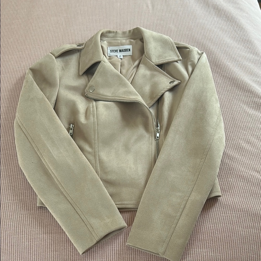 Steve Madden Tan Suede Moto Jacket